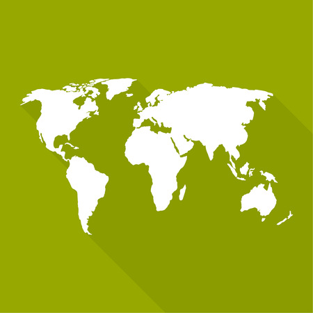 World map. a flat design, long shadow. For web and mobile appのイラスト素材