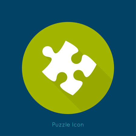 Icon puzzle piece with a long shadow. vector.jigsaw. Business concept of teamwork and making the right decisions. fix. Connect.のイラスト素材