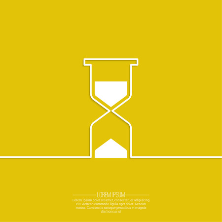 Abstract background with an hourglass from ribbon. Sand clock icon. Glass timer symbol. The concept of time is not foreverのイラスト素材
