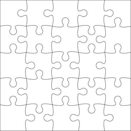 Jigsaw puzzle blank template or cutting guidelines of 20 pieces.のイラスト素材