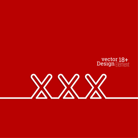 Abstract background with red xxx. Log in with 18 +のイラスト素材