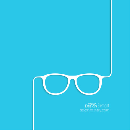 Geek glasses icon. Hipster and nerd style. for mobile apps, web sites and pages, t-shirt design.  blue, whiteのイラスト素材