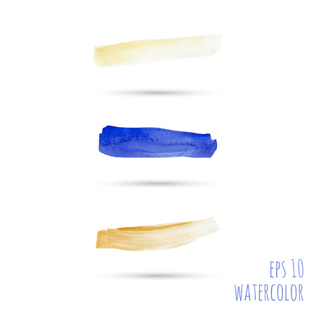 Vector brush strokes. template for  banner, layout in perfumes, cosmetics, cosmetology,  delicate feminine style, visual advertising, place or space for text. pastel. blue, yellow, sandのイラスト素材