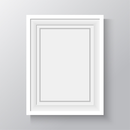 White frame for paintings or photographs on the wall. A4, A3 Format paper design vector with space for text or ad.のイラスト素材