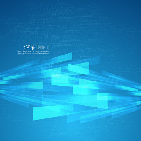 Abstract vector background with glowing grid, stripes, particles, molecules. technology, science and research. cyberspace to cells. Data. energy streamのイラスト素材