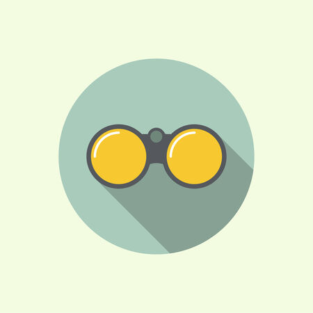 Vector icon of binoculars. Flat design with long shadow.のイラスト素材