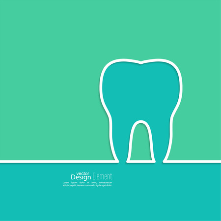 Background with tooth outline. Symbol for dental clinic. blue, green. emblem dentistのイラスト素材