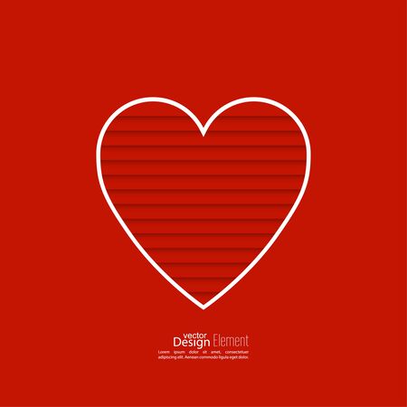 Abstract background with heart of paper strips. St. Valentine\\\'s Day.のイラスト素材