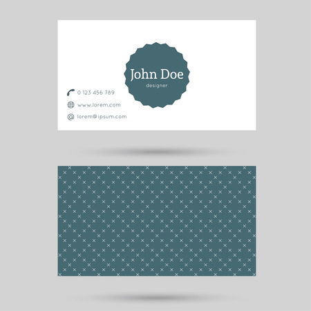 Trendy business card template with vintage label and elegant seamless pattern. Minimalism design. greenのイラスト素材