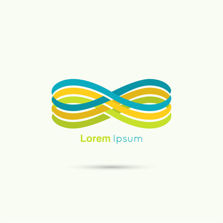 Multicolored infinity sign ribbons. Corporate Business vector design template. loop abstract icon.のイラスト素材