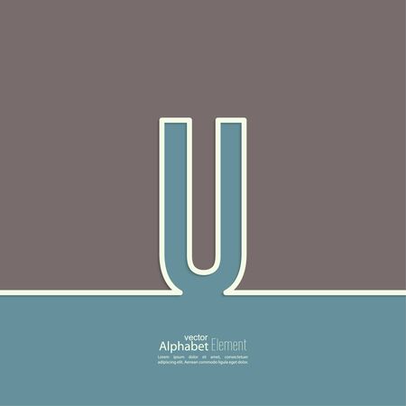 The letter U of the alphabet. abstract background. Outline.のイラスト素材