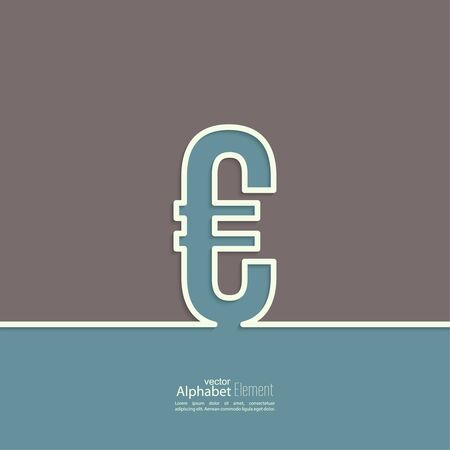 Abstract background with a euro sign. Outline. のイラスト素材