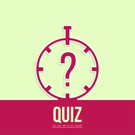 Timer with a question. Quiz. The concept is the question the answer. Outline.のイラスト素材