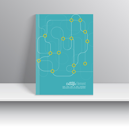 Magazine Cover with line and point scheme. For book, brochure, flyer, poster, booklet, leaflet, cd cover design, postcard, business card, annual report. vector illustration. abstract backgroundのイラスト素材