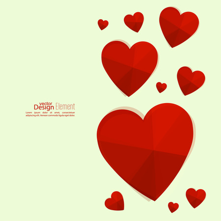 Lettering. St. Valentine\'s Day. Abstract background with red and white hearts.のイラスト素材