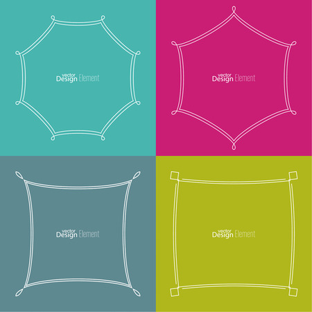 Set framework for multi colored backgrounds. Outline. Decorative elements. minimal designのイラスト素材