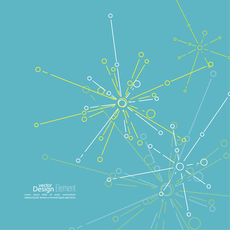 Virtual abstract background with particle, molecule structure. chemical compounds. creative vector. Science and connection concept. Explosion and destructionのイラスト素材