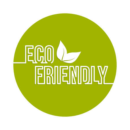 Environmentally friendly with leaves. Bio concept. emblemのイラスト素材