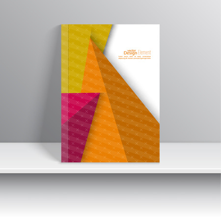 Magazine Cover with stripes, triangles and texture. For book, brochure, flyer, poster, booklet, leaflet, cd cover design, postcard, business card, annual report. vector illustration. abstract backgroundのイラスト素材