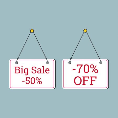 Plate with a proposal. Big sale. sale off, discountのイラスト素材