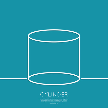 Geometric shapes, 3d cylinder. Outline. minimal.のイラスト素材