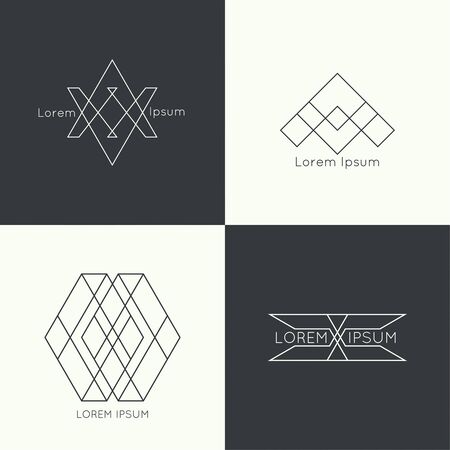 Set of vector hipster iconのイラスト素材