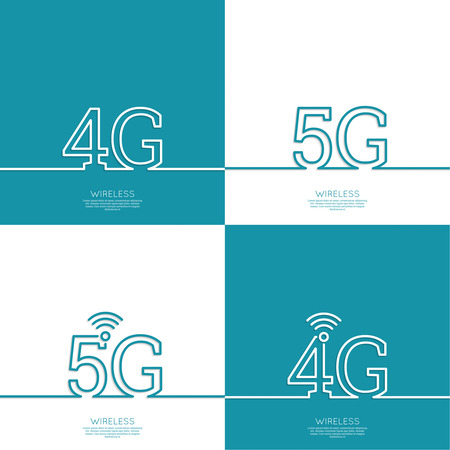 Icon Wireless 4g, 5g. New technology, high speed internet access. Open access. Wi fi icon. Outline. minimal.のイラスト素材
