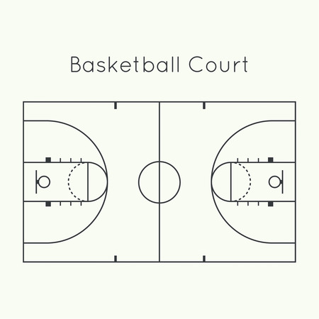 Basketball court on a white top viewのイラスト素材