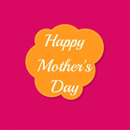 Happy mother day background. speech bubble, orange cloudsのイラスト素材