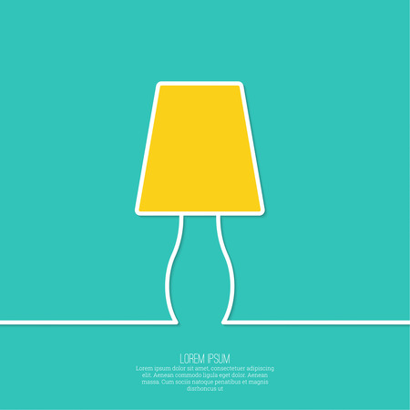 Floor lamp on Green abstract backgroundのイラスト素材