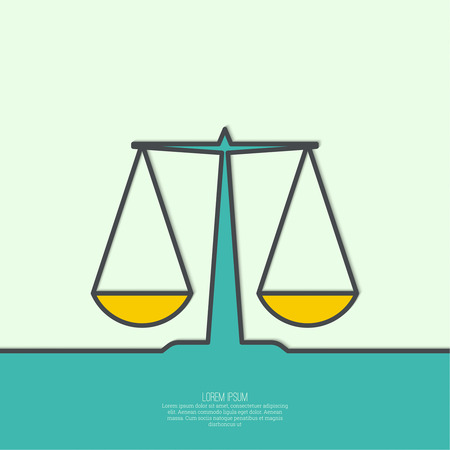 Abstract background with a symbol of balance and justice of the ribbon. Scales. Compare. minimal.  flat designのイラスト素材