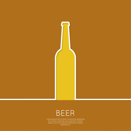Abstract background beer bottle with yellow liquid and foam. のイラスト素材