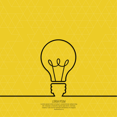 Bulb light idea. concept of big ideas inspiration innovation, invention, effective thinking. text. outlineのイラスト素材