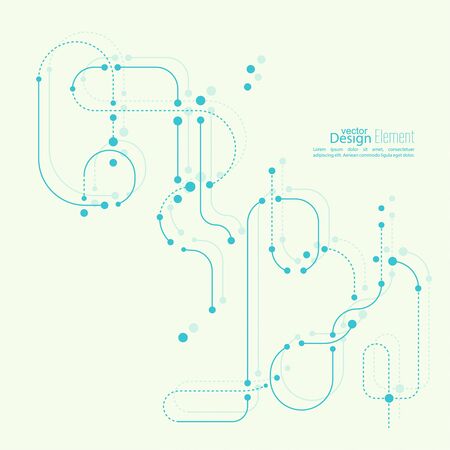 Abstract background with curved lines, dotted lines and dots. flat design. vector. For cover book, brochure, flyer, poster, magazine, CD cover design, website, app mobile, annual report, T-shirtのイラスト素材