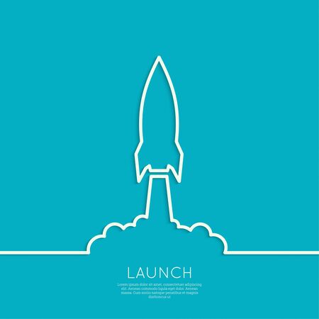 Icon for a start up business project.The launch with clouds of smoke. のイラスト素材