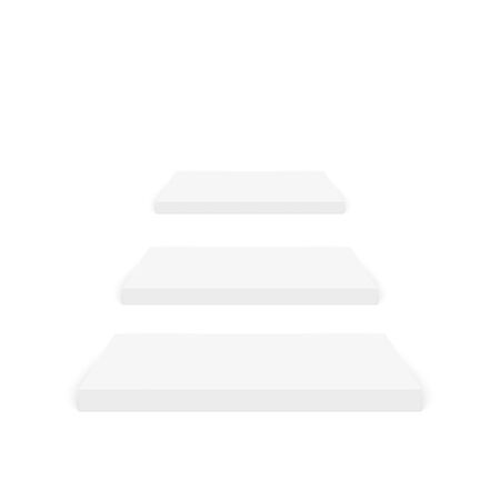 Pedestal for display. Platform for design. Realistic 3D empty podiumのイラスト素材