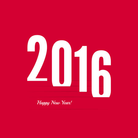 creative happy new year 2016 design. Flat design. Ribbon with shadow