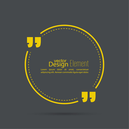 Vector abstract background with a circle and a dotted line .Quotation Mark Speech Bubble. Quote sign icon.のイラスト素材