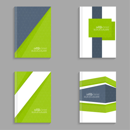 Set Magazine Cover with origami intersecting ribbons. For book, brochure, flyer, poster, booklet, leaflet, cd cover, postcard, business card, annual report. vector illustration. abstract backgroundのイラスト素材