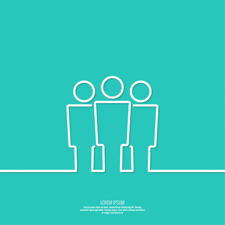User group network. The concept of social networking, teamwork, union, community, fellowship. Outline. minimal.のイラスト素材