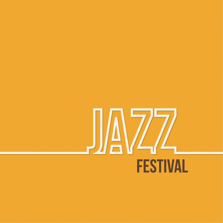 Inscription jazz festival.  templates for booklets, pamphlets. outline minimal. flat designのイラスト素材