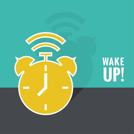 Background with alarm clock. The concept of early awakening. morning wake up and deadline. vector. flat design with shadowのイラスト素材