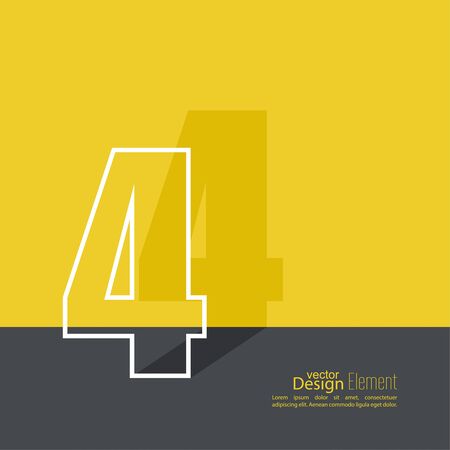 The number 4. one. abstract background. Outline. Logo or corporate identity.のイラスト素材