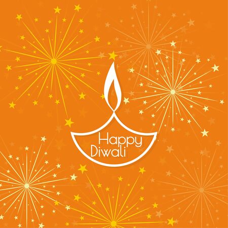 Abstract background with oil lit lamp with rangoli for Diwali celebration.のイラスト素材