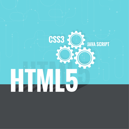 The concept of creating Web project using programming languages, search engine optimization, promotion. Gears with lines and dots.のイラスト素材