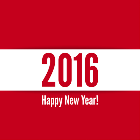 creative happy new year 2016 design. Flat design. Ribbon with shadowのイラスト素材