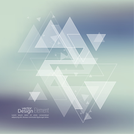 Abstract blurred background with hipster stream flying triangles debris. Triangle pattern background. For cover book, brochure, flyer, poster, magazine, cd cover design, t-shirt. Vector design.のイラスト素材