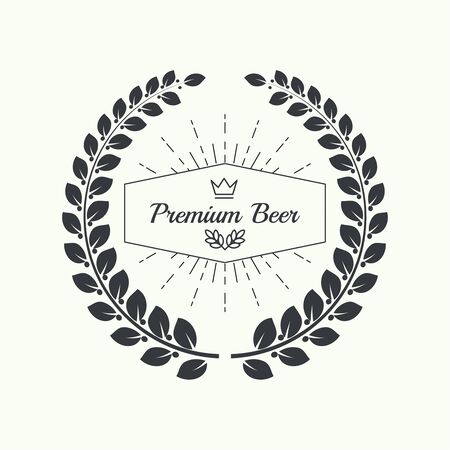 Beer brewery emblems, label, design element. For pub menu, bar, restaurants, signage. minimal. Outlineのイラスト素材