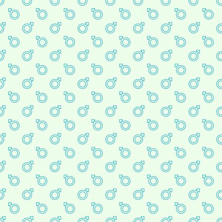 Repeating geometric background with sign of masculinity. Seamless vector pattern. outline, minimalのイラスト素材