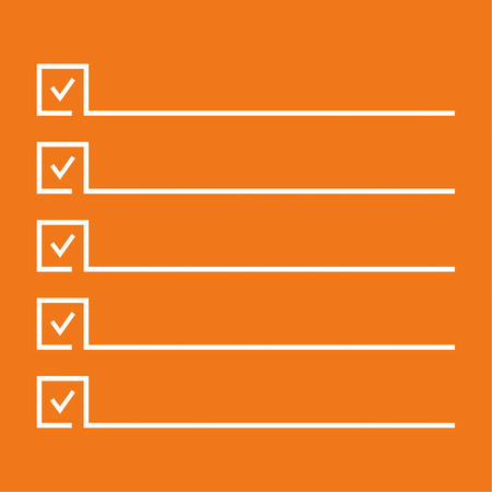 Notebook with to do list. Lines with check boxes. checklist for note. consent. check mark. election and votingのイラスト素材